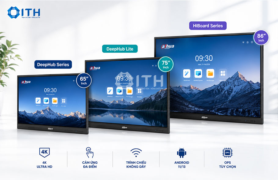 Các dòng sản phẩm và kích thước Màn hình tương tác Dahua