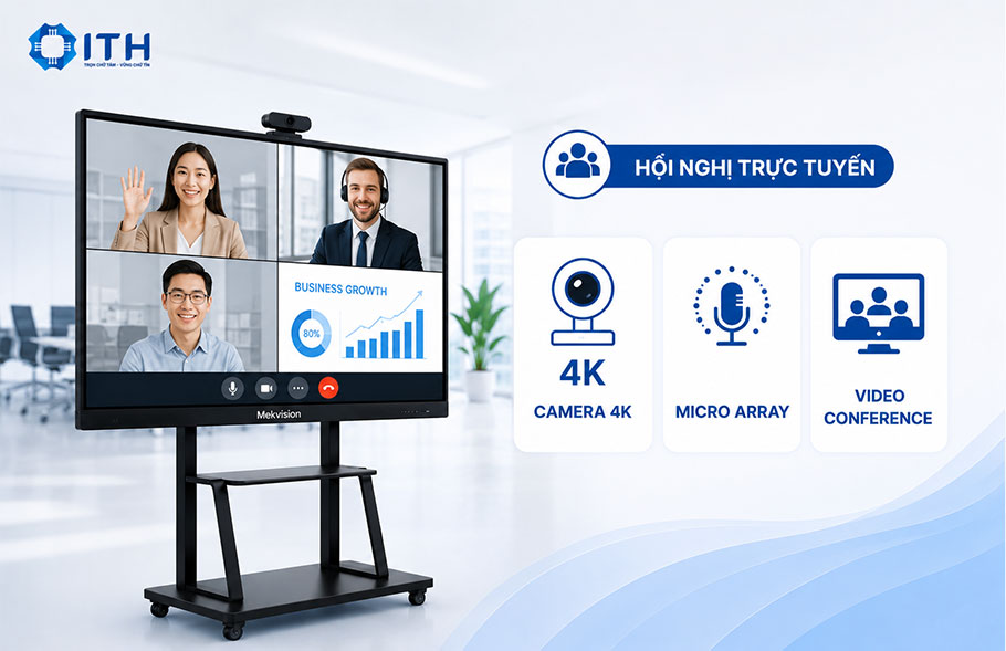 Màn hình tương tác Mekvision cung cấp giải pháp hội nghị truyền hình mượt mà và rõ nét