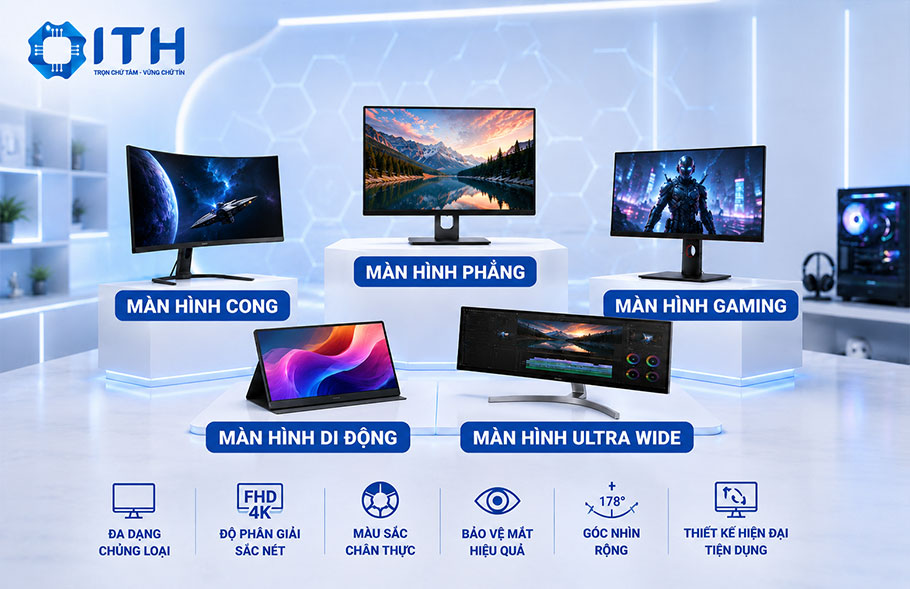 các loại Màn hình máy tính phổ biến hiện nay