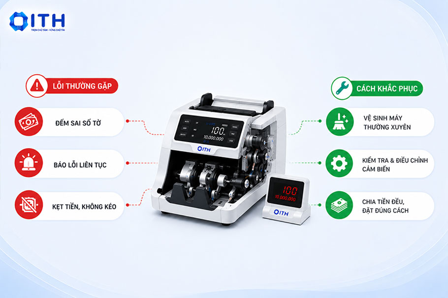 Các lỗi thường gặp khi sử dụng máy đếm tiền và cách khắc phục