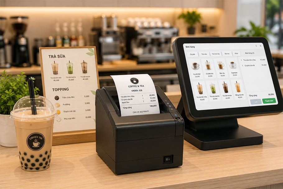 Máy in bill cho quán cafe, trà sữa