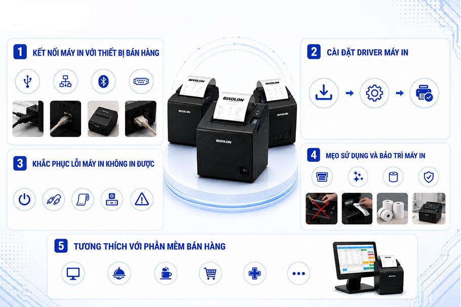 Hướng dẫn cài đặt, sử dụng và bảo trì máy in hóa đơn Bixolon hiệu quả