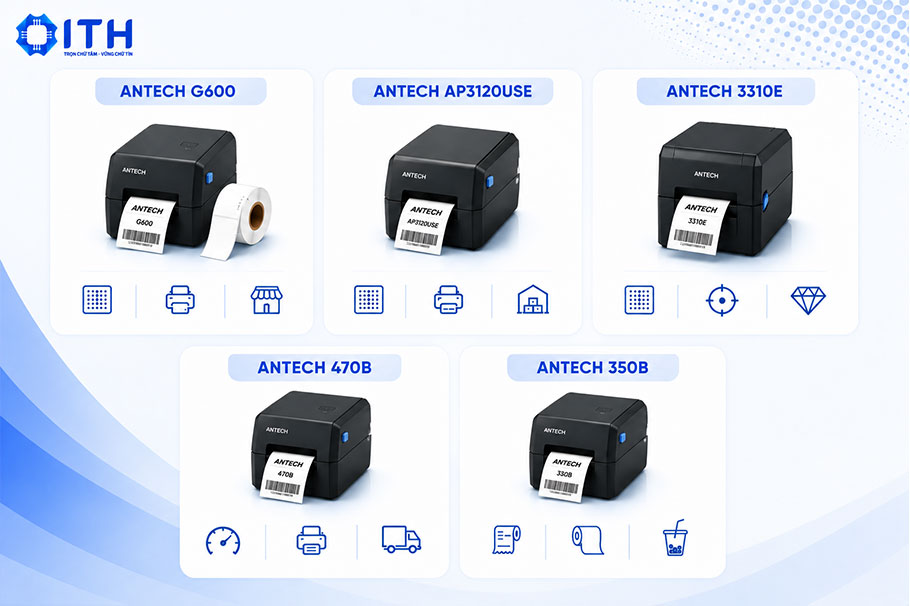 Tổng hợp các dòng máy in tem mã vạch Antech phổ biến