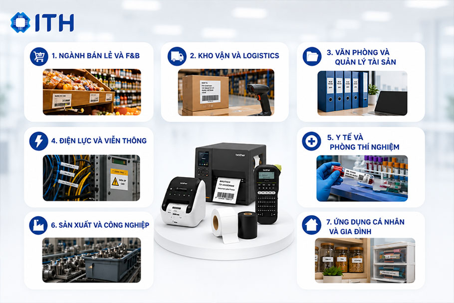 Ứng dụng đa dạng của máy in tem mã vạch Brother trong thực tế
