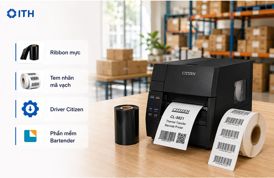Vật tư tiêu hao và phần mềm hỗ trợ máy in tem mã vạch Citizen