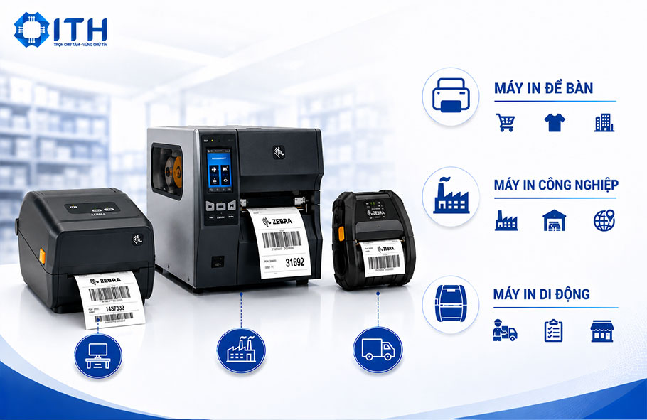 Các loại máy in tem mã vạch Zebra phổ biến và ứng dụng thực tế