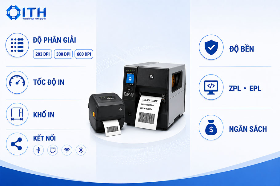 Hướng dẫn chọn mua máy in tem mã vạch Zebra phù hợp với nhu cầu doanh nghiệp