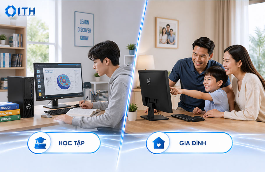 Máy tính để bàn Dell dành cho học tập và Gia đình