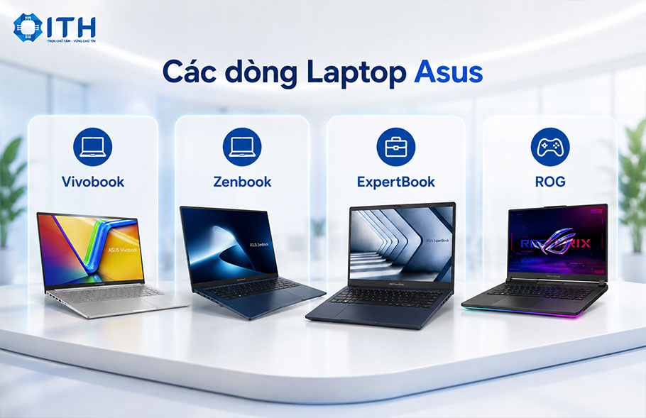 Khám phá các dòng máy tính xách tay Asus phổ biến hiện nay