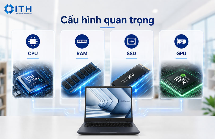 Các yếu tố cấu hình quan trọng cần lưu ý khi mua laptop Asus