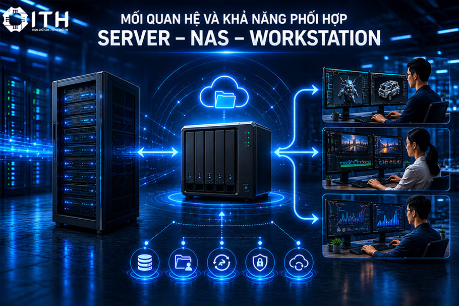 Mối quan hệ của Server – NAS – Workstation trong hệ thống IT