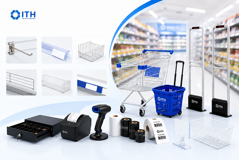 Các loại vật tư phụ kiện thiết bị siêu thị phổ biến và công dụng
