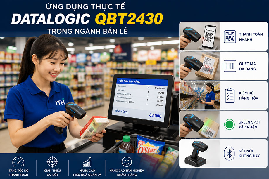 hình ảnh ứng dụng thực tế Đầu đọc mã vạch 2D không dây Datalogic QBT2430