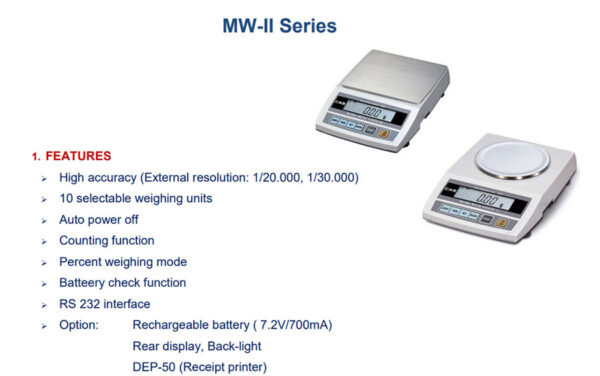 Cân điện tử CAS MW-II-6000N 6000g