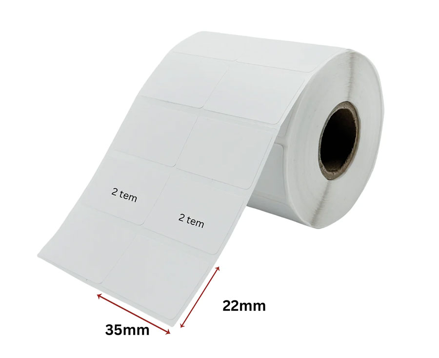 Decal nhiệt 35x22 mm dài 25m - 2 tem trên 1 hàng