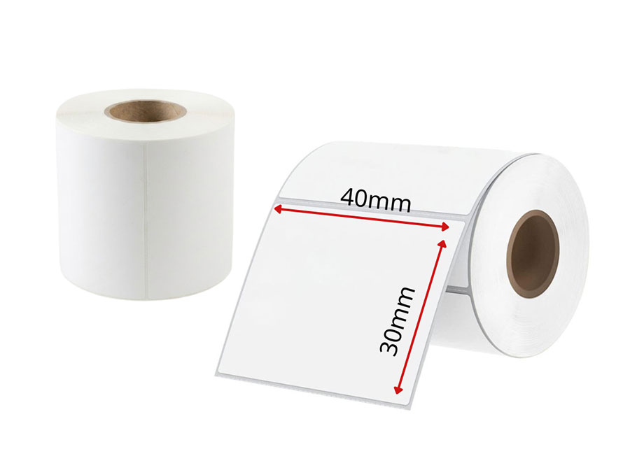 Decal nhiệt 40x30mm dài 30m - 1 tem trên 1 hàng