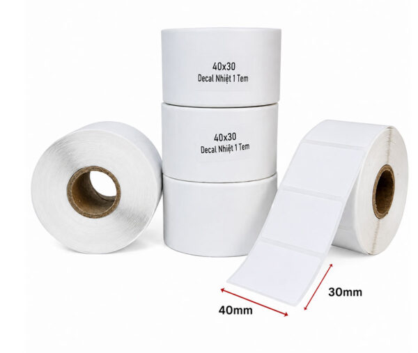 Decal nhiệt 40x30mm dài 30m - 1 tem trên 1 hàng