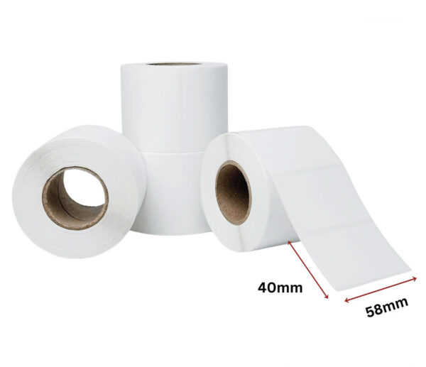 Decal nhiệt 58x40mm dài 30m tem cân điện tử