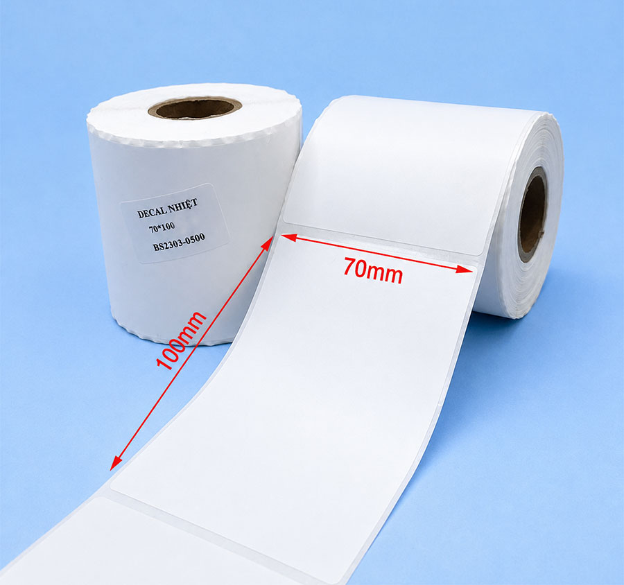 Decal nhiệt 70x100mm dài 50m