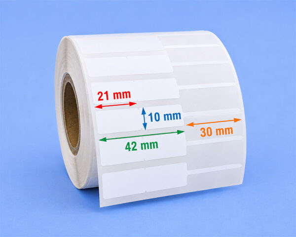Decal PVC 21x10mm dài 50m tem vàng bạc
