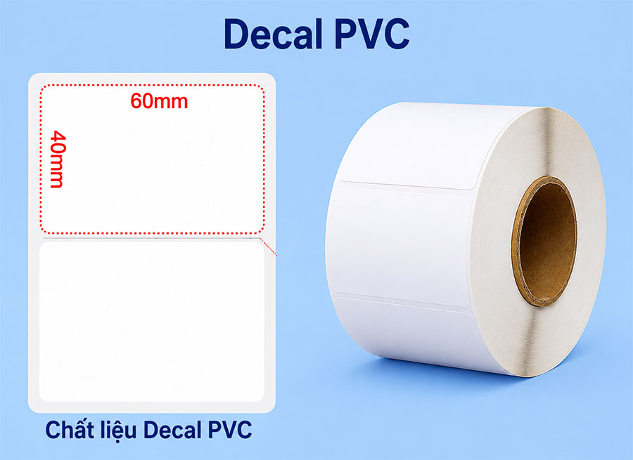 Decal PVC 60x40mm dài 50m