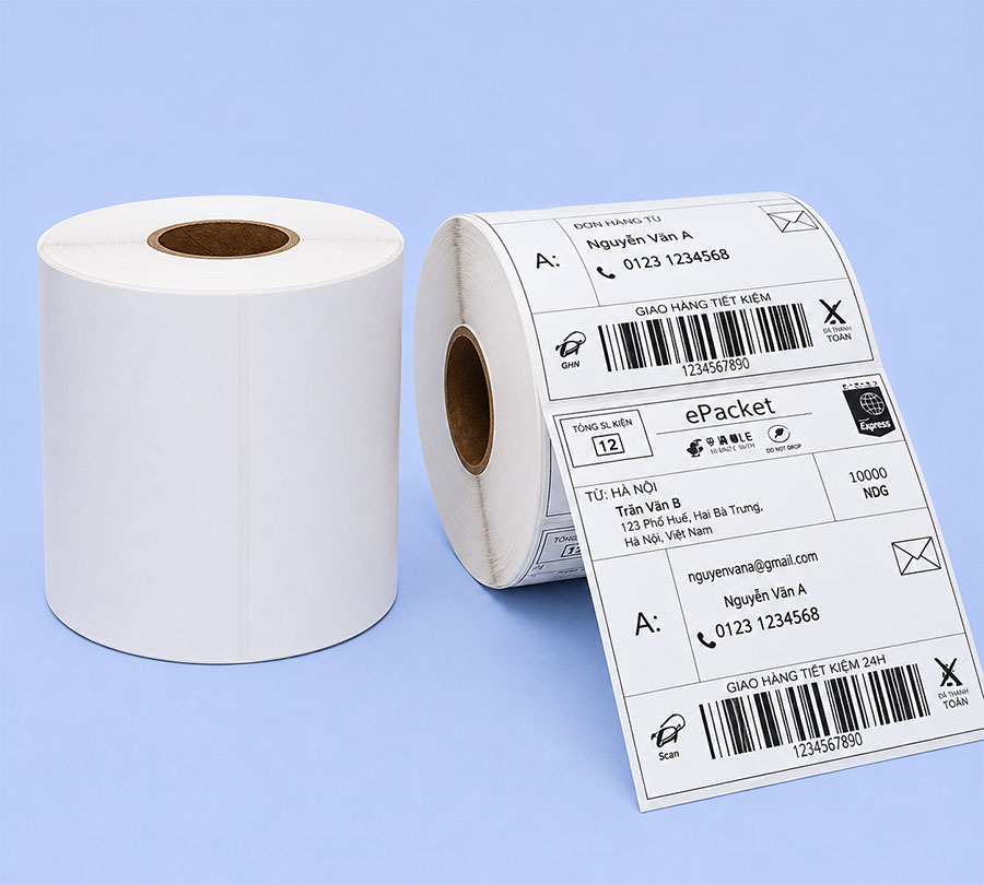 Decal thường 100x100mm dài 50m