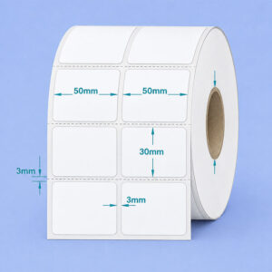 Decal thường 50x30mm dài 50m 2 tem trên 1 hàng