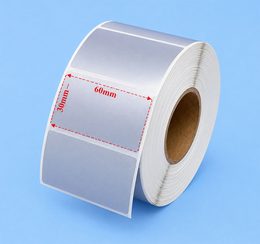 Decal xi bạc 60x30mm dài 50m