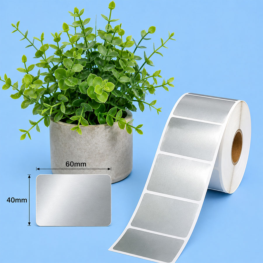 Decal xi bạc 60x40mm dài 50m