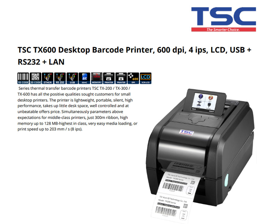 Máy in mã vạch TSC TX610