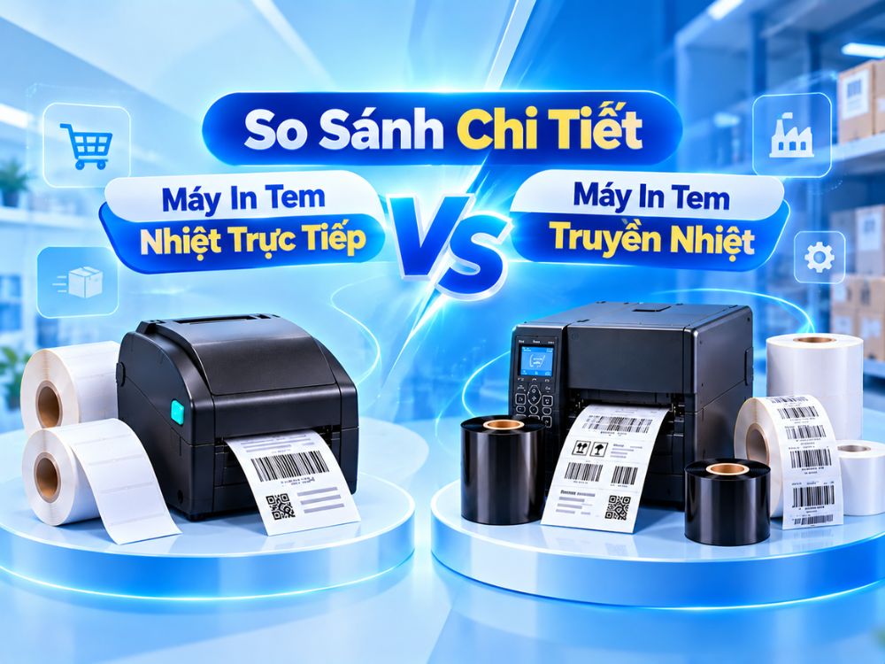 So Sánh Chi Tiết Máy In Tem Nhiệt Trực Tiếp Và Truyền Nhiệt