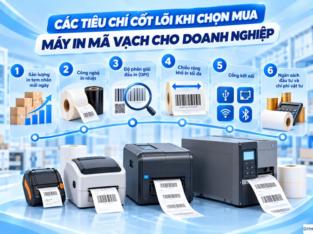 Các tiêu chí cốt lõi khi chọn mua máy in mã vạch cho doanh nghiệp