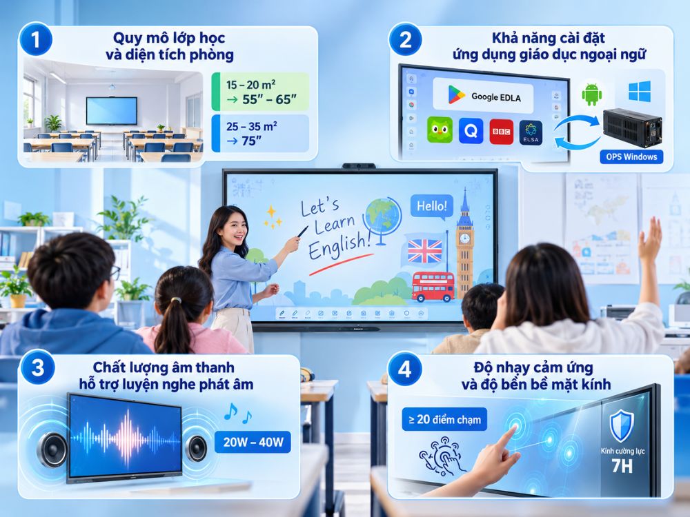 Các tiêu chí lựa chọn ứng dụng thực tế cho trung tâm ngoại ngữ