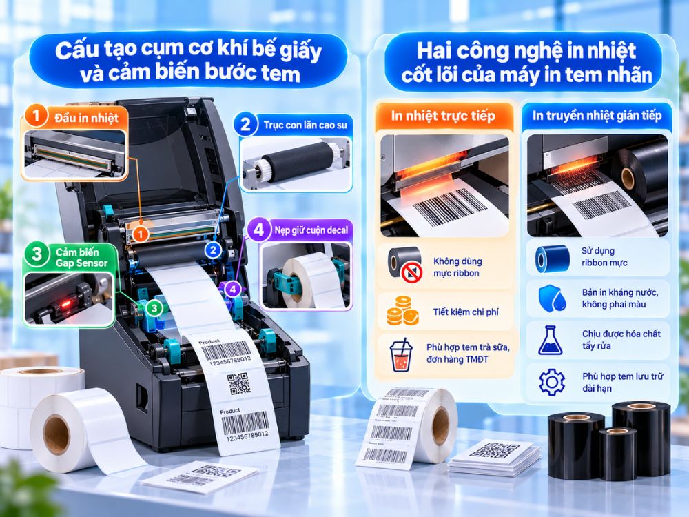 Cấu tạo và nguyên lý vận hành của máy in tem