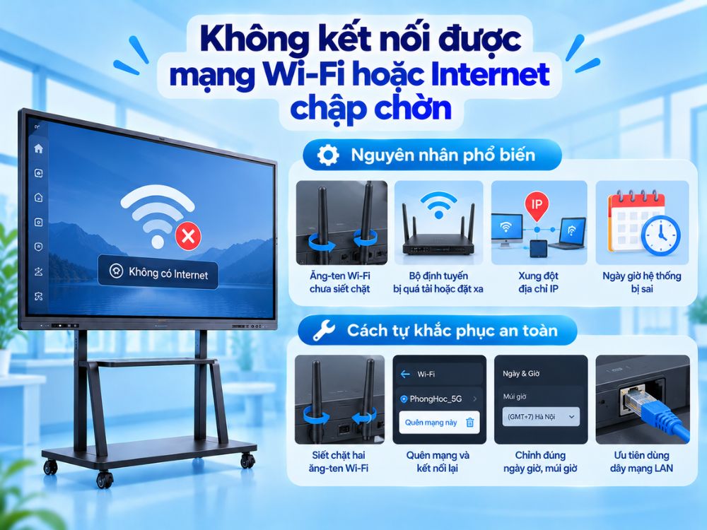 Không kết nối được mạng Wi-Fi hoặc Internet chập chờn