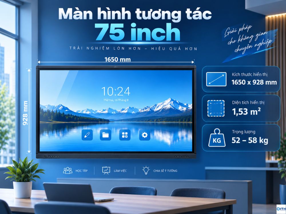Kích thước màn hình tương tác 75 inch