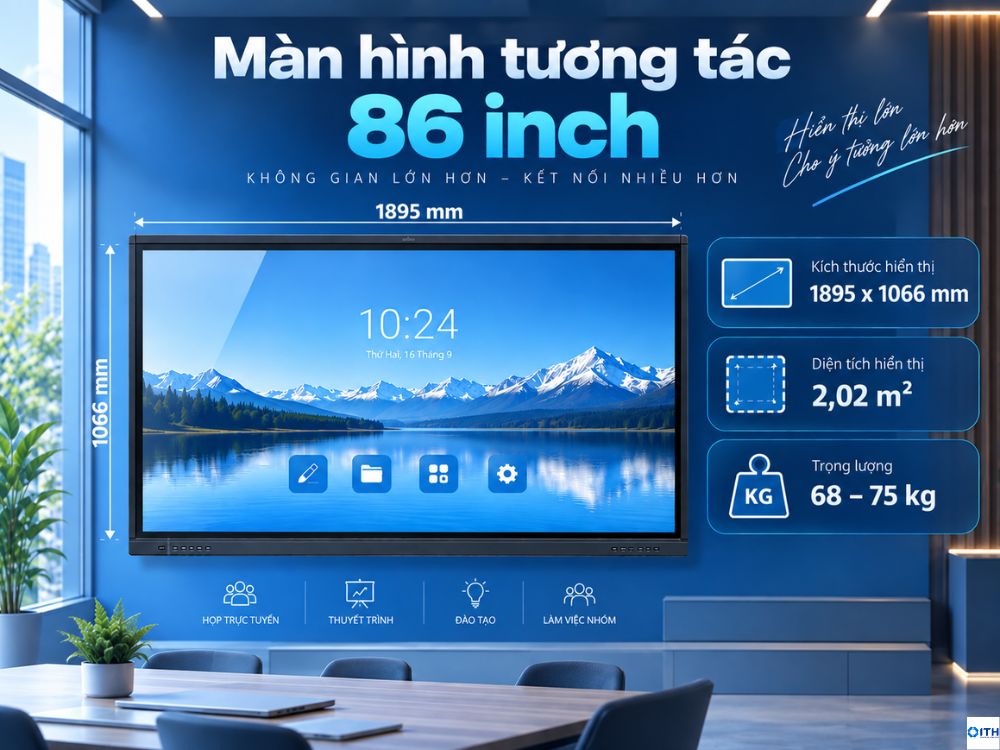Kích thước màn hình tương tác 86 inch