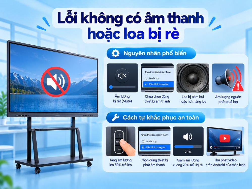 Lỗi không có âm thanh hoặc loa bị rè
