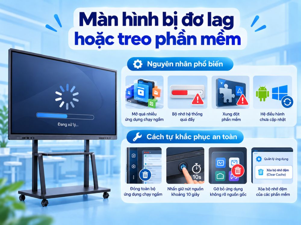 Màn hình bị đơ lag hoặc treo phần mềm