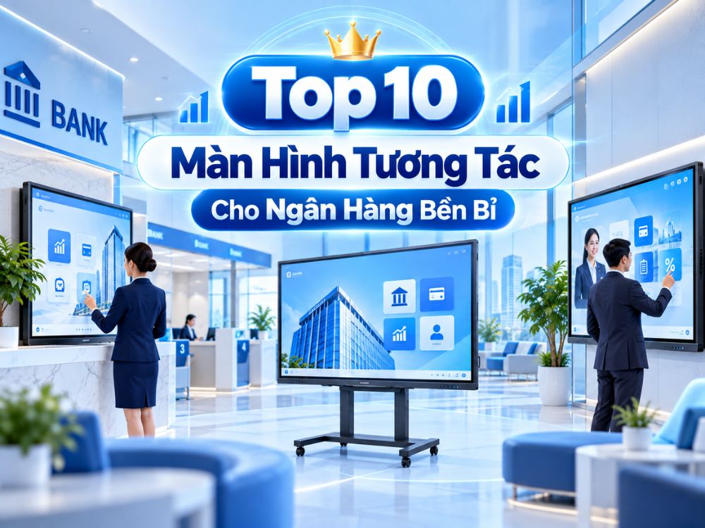 Top 10 màn hình tương tác cho ngân hàng và phòng giao dịch thông minh