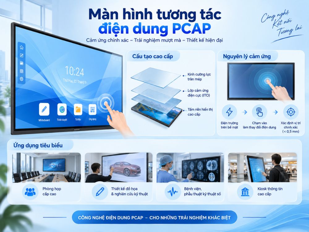 Màn hình tương tác dùng công nghệ điện dung