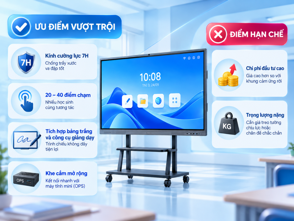 Ưu điểm và hạn chế của màn hình tương tác