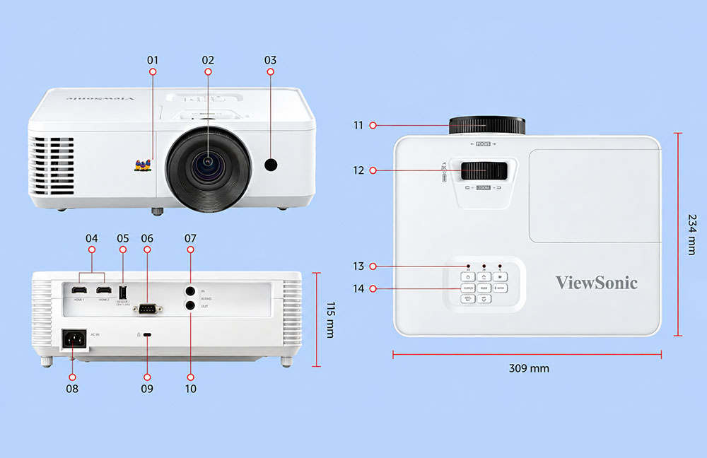 Viewsonic PX704HD 1 Máy chiếu Viewsonic PX704HD
