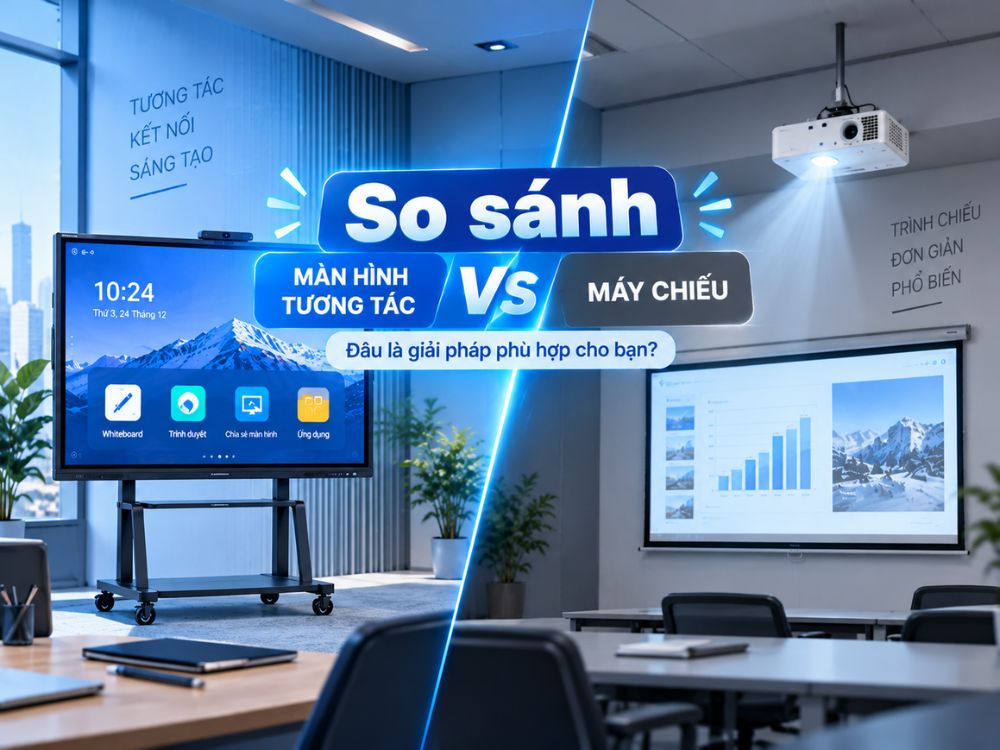 So sánh màn hình tương tác và máy chiếu: Đâu là lựa chọn thông minh cho bạn?