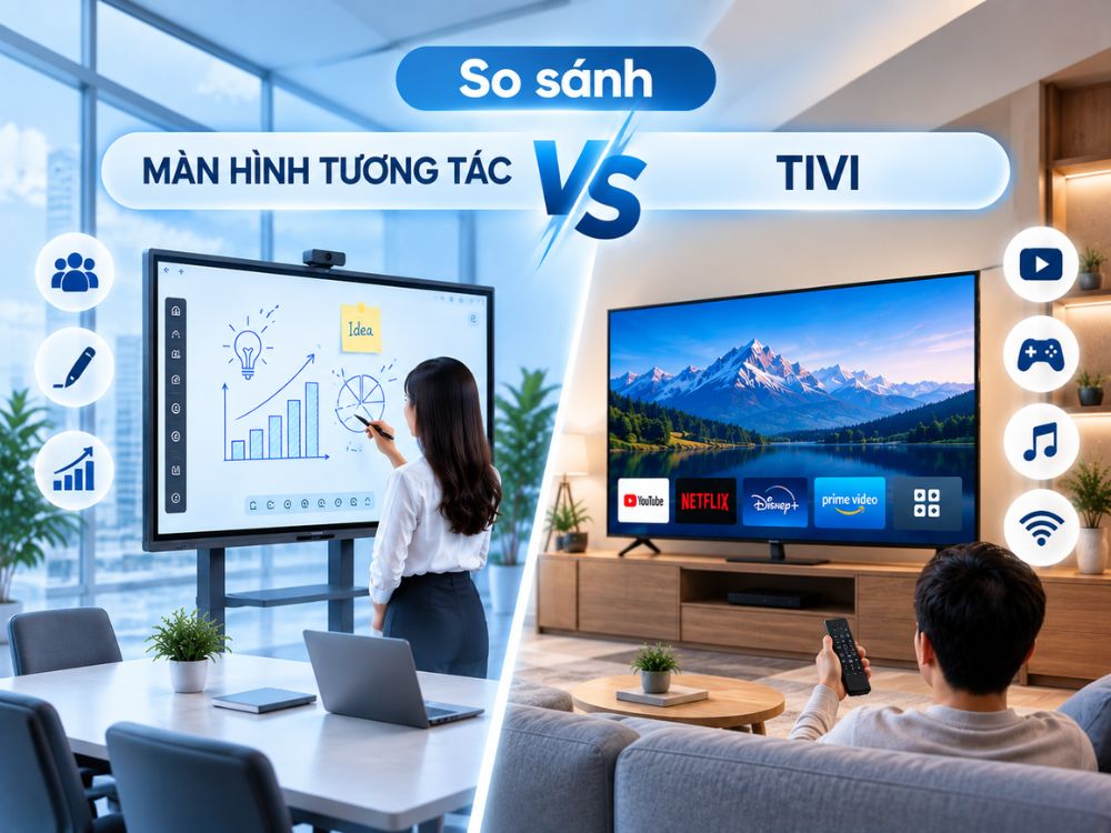 So sánh màn hình tương tác và tivi: Đâu là lựa chọn tối ưu cho bạn?