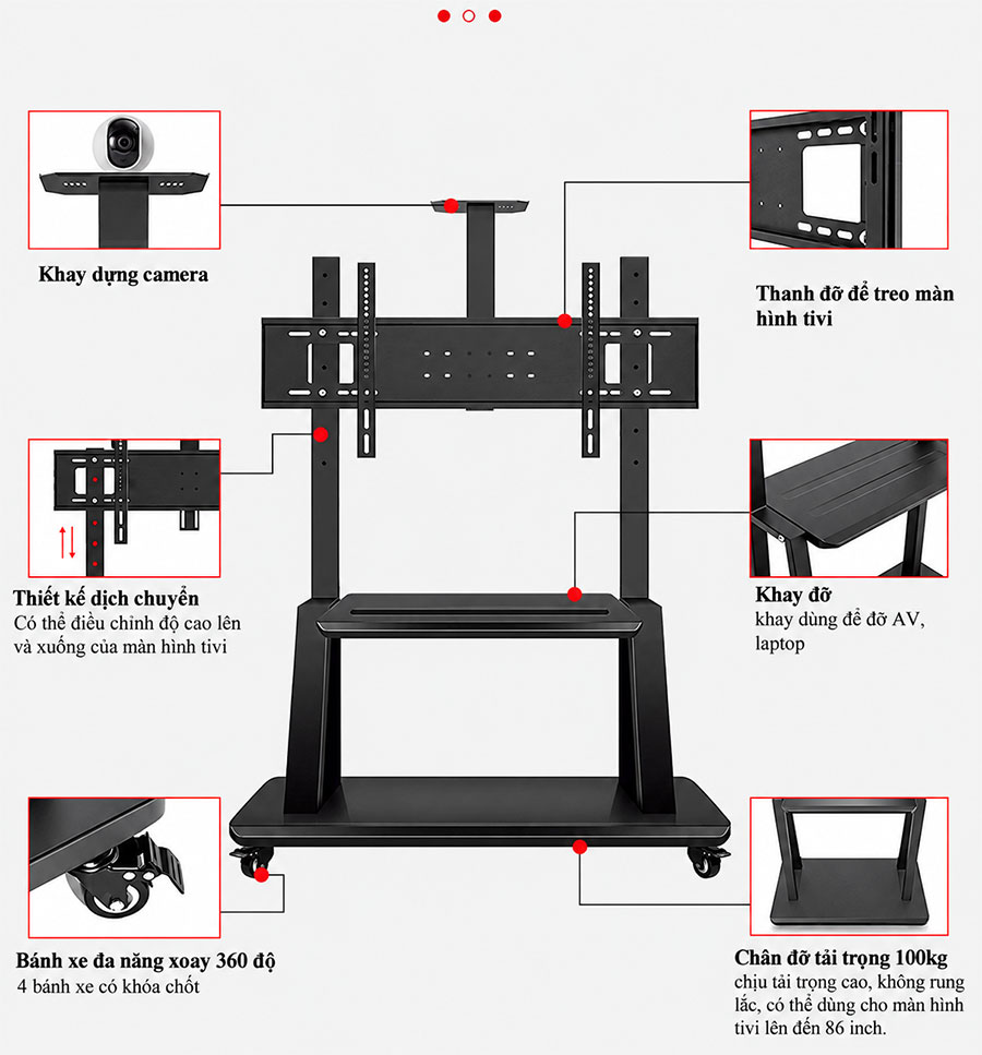 Giá treo màn hình di động Dalite FT-L