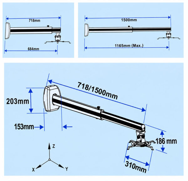 Giá treo máy chiếu gần Dalite VTS1500