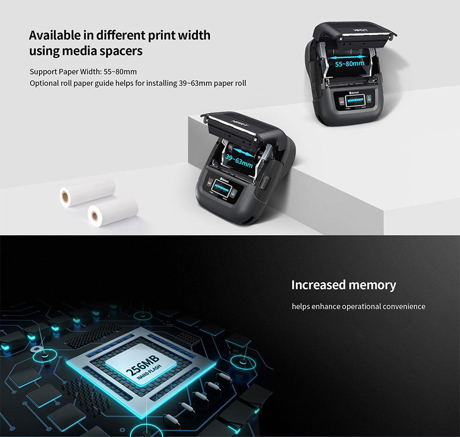 Máy in mã vạch cầm tay HPRT HM-T3 PRO (USB + BLUETOOTH + WiFi)