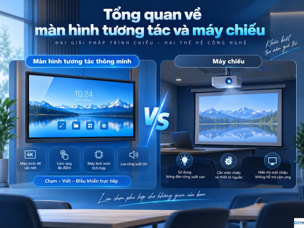 so sánh màn hình tương tác và máy chiếu