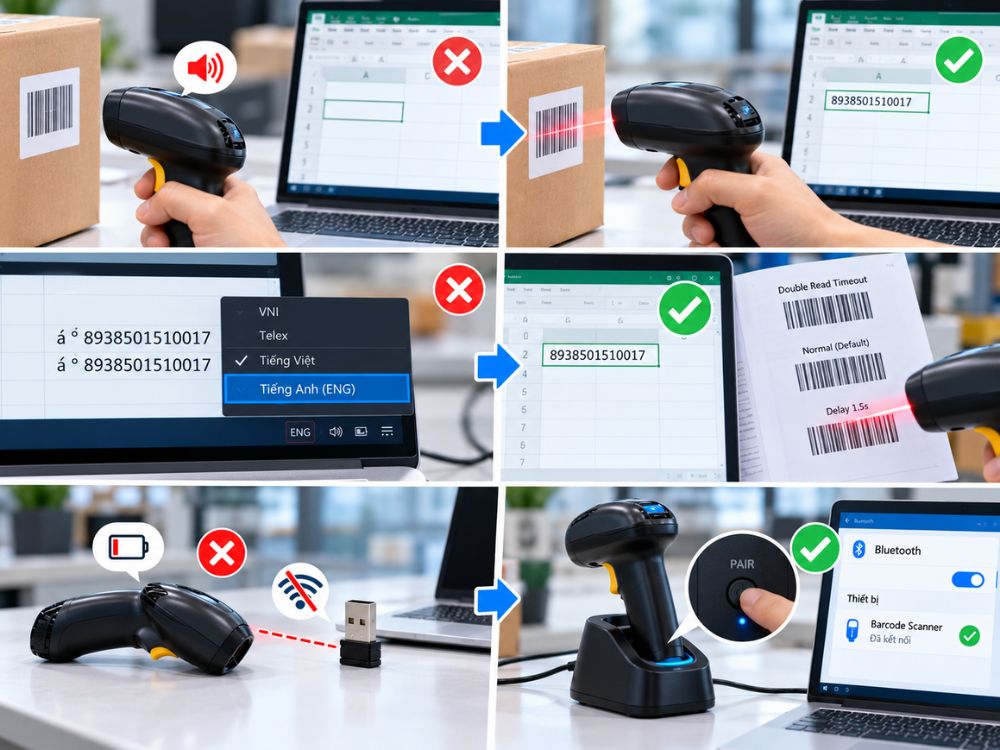 Chẩn đoán và khắc phục nhanh các sự cố thường gặp khi sử dụng máy quét mã vạch